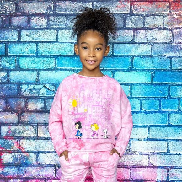 Appaman X Peanuts Kids Girl's Pink Long Sleeve Slouchy Graphic Sweatshirt Sz 4T - Picture 2 of 6